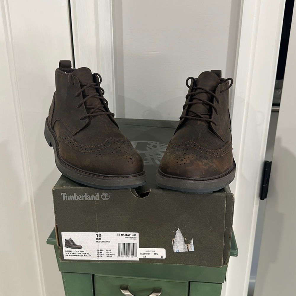 Squall canyon wood wing tip chukka DK Brown full grain